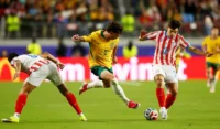 Laga Grup D Piala Dunia antara timnas Paraguay dan timnas Australia di laga Piala Dunia 2026(AFP/DEAN MOUHTAROPOULOS / GETTY IMAGES NORTH AMERICA )