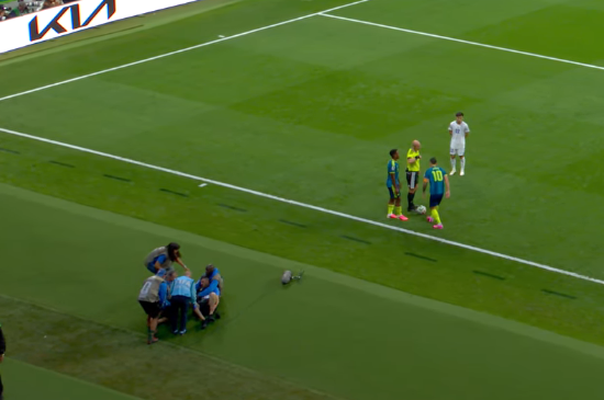 Medics ran over to the cameraman after the incident