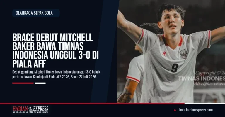 Brace Debut Mitchell Baker Bawa Timnas Indonesia Unggul 3-0 di Piala AFF