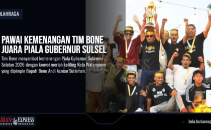 Pawai Kemenangan Tim Bone Juara Piala Gubernur Sulsel
