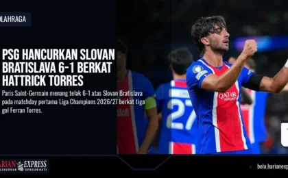 PSG Hancurkan Slovan Bratislava 6-1 Berkat Hattrick Torres