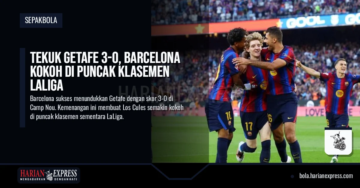Tekuk Getafe 3-0, Barcelona Kokoh di Puncak Klasemen LaLiga